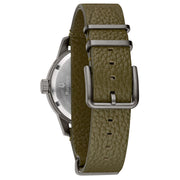 Bulova Hack Watch 98A255 - cinturino verde - cassa acciaio - quadrante nero